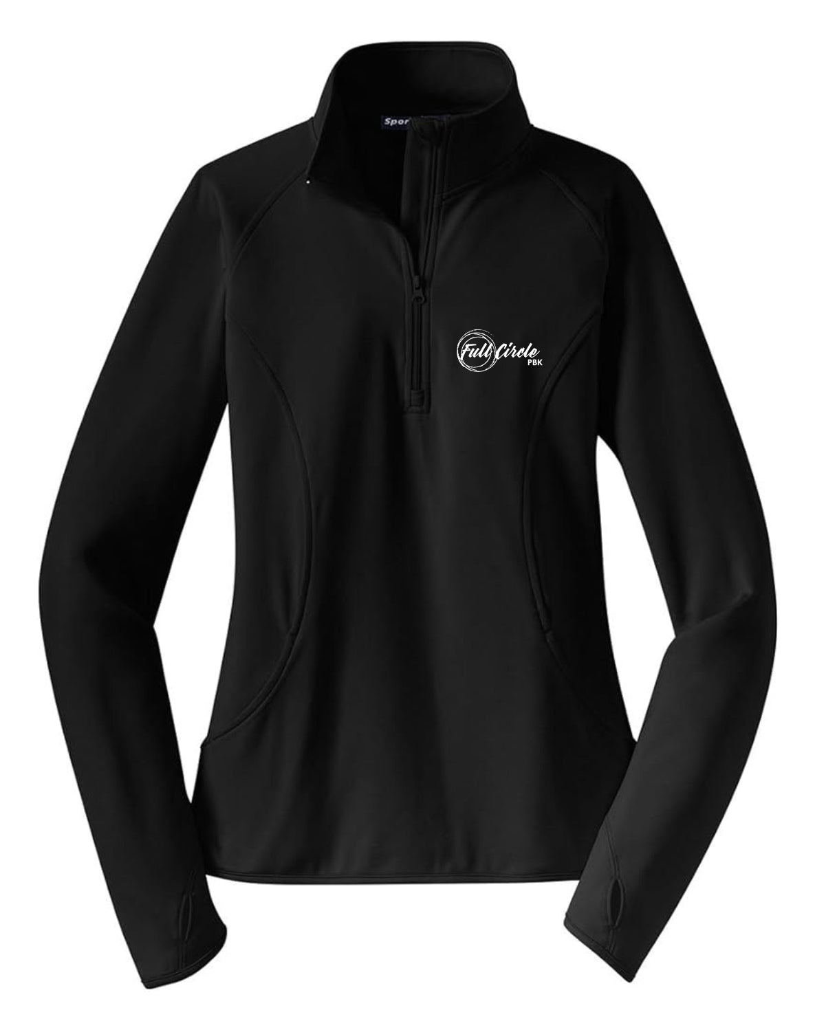 Ladies Full Circle Embroidered Midweight 1/2-Zip