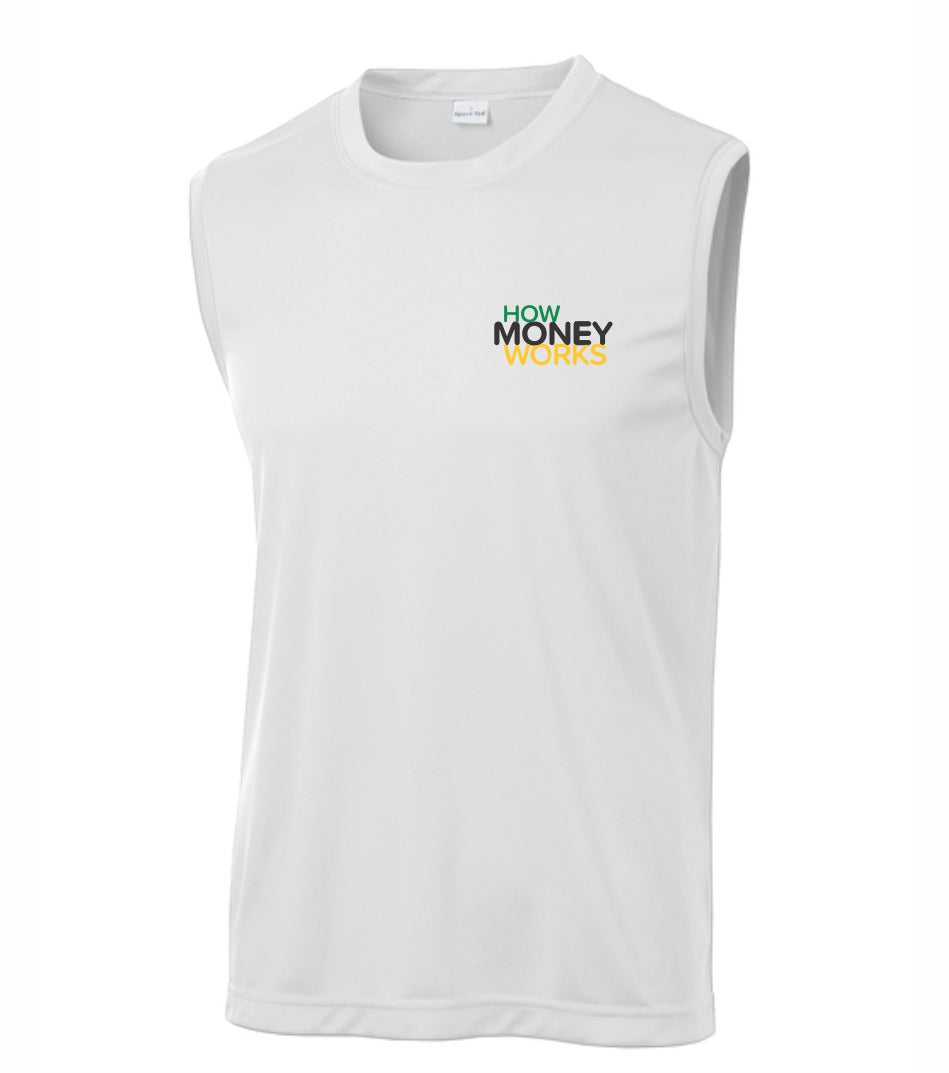 'How Money Works' Sport-Tek® Sleeveless PosiCharge® Competitor™ Men's Tee