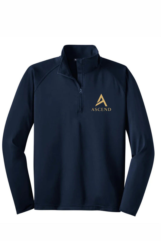 Ascend Men's Stretch Midweight 1/4-Zip Embroidered Pullover