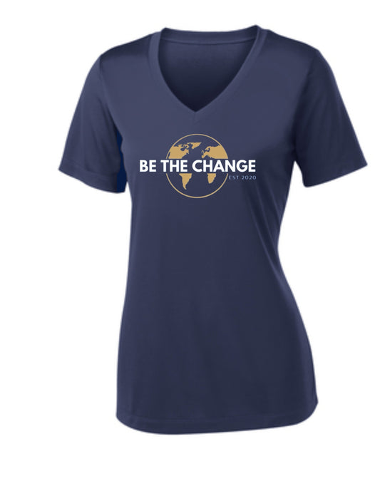 Women's 'Be The Change' Performance V-Neck T-Shirt