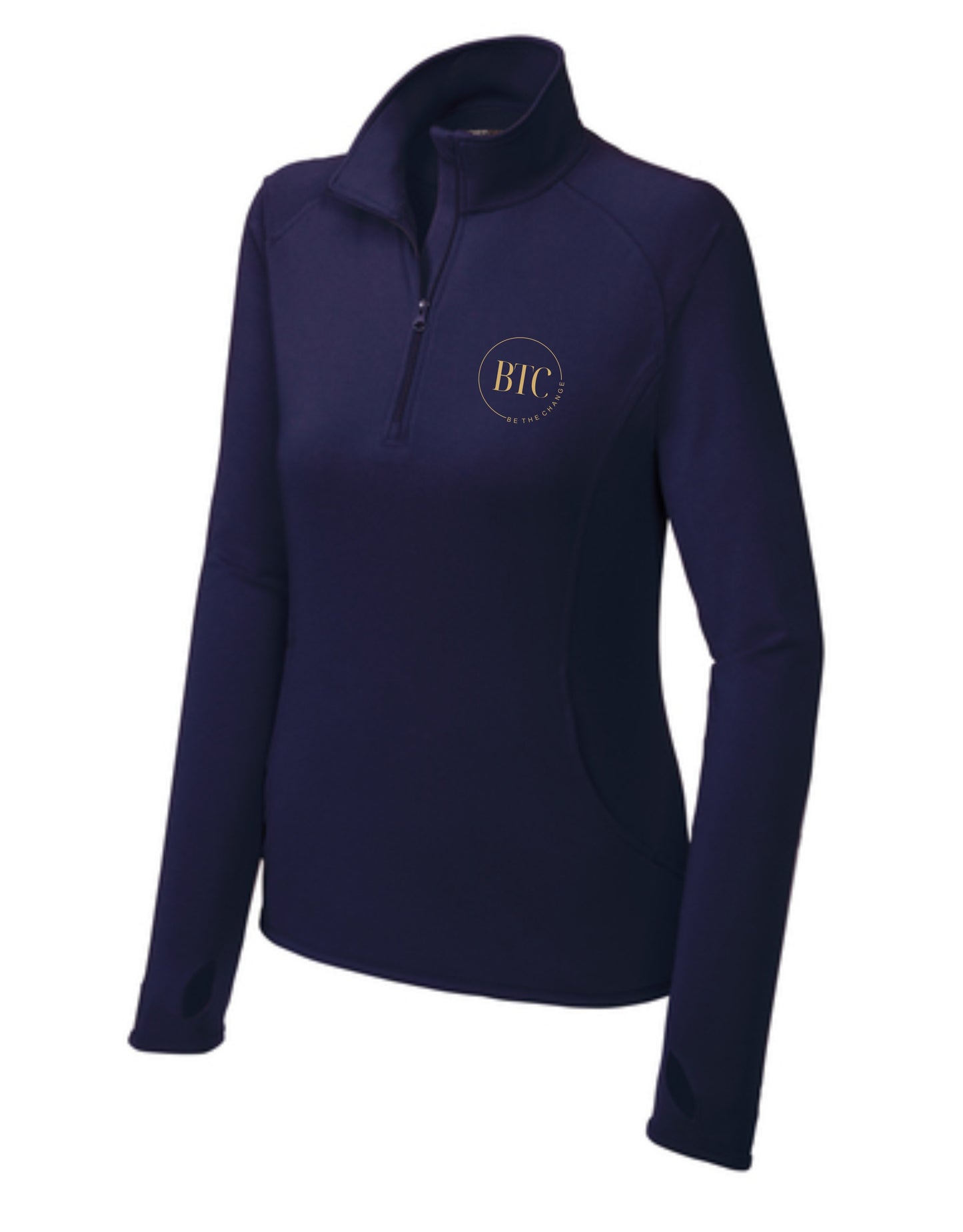 'Be The Change' Women's Sport-Wick Stretch 1/2 Zip Embroidered Pullover