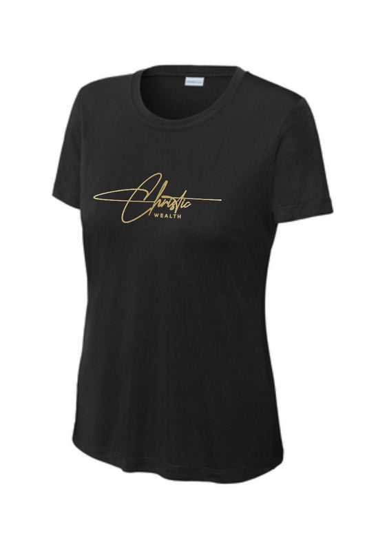 Christic Wealth Ladies Performance Workout Printed Tee