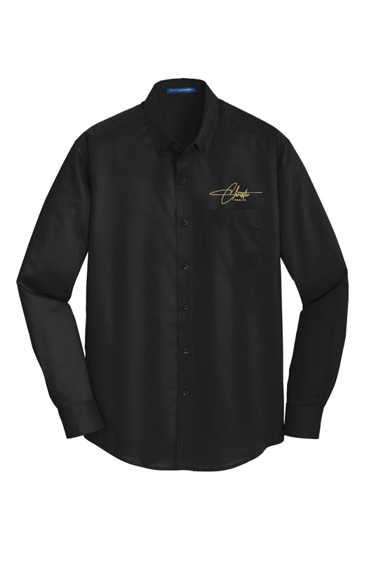 Christic Wealth Men's Embroidered Button Down