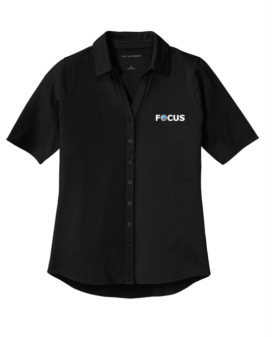 Focus Ladies City Stretch Button Down