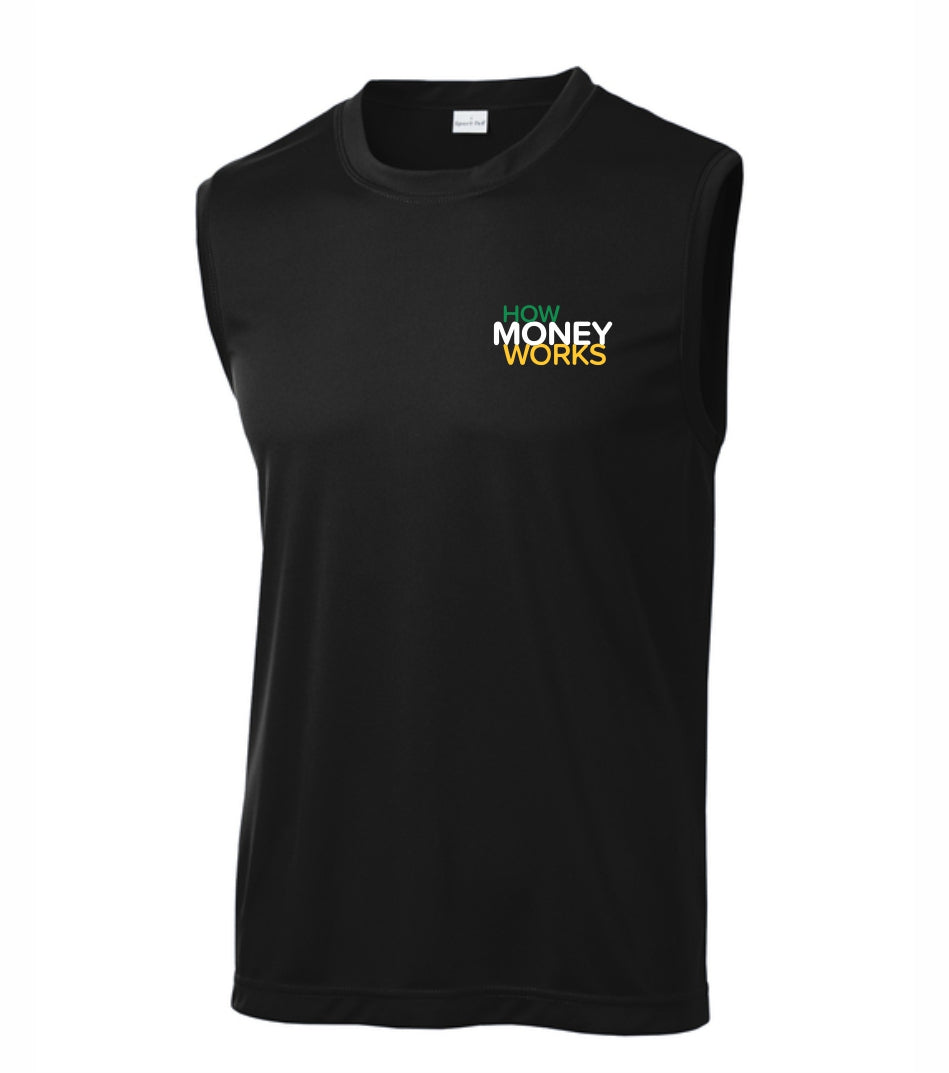 'How Money Works' Sport-Tek® Sleeveless PosiCharge® Competitor™ Men's Tee