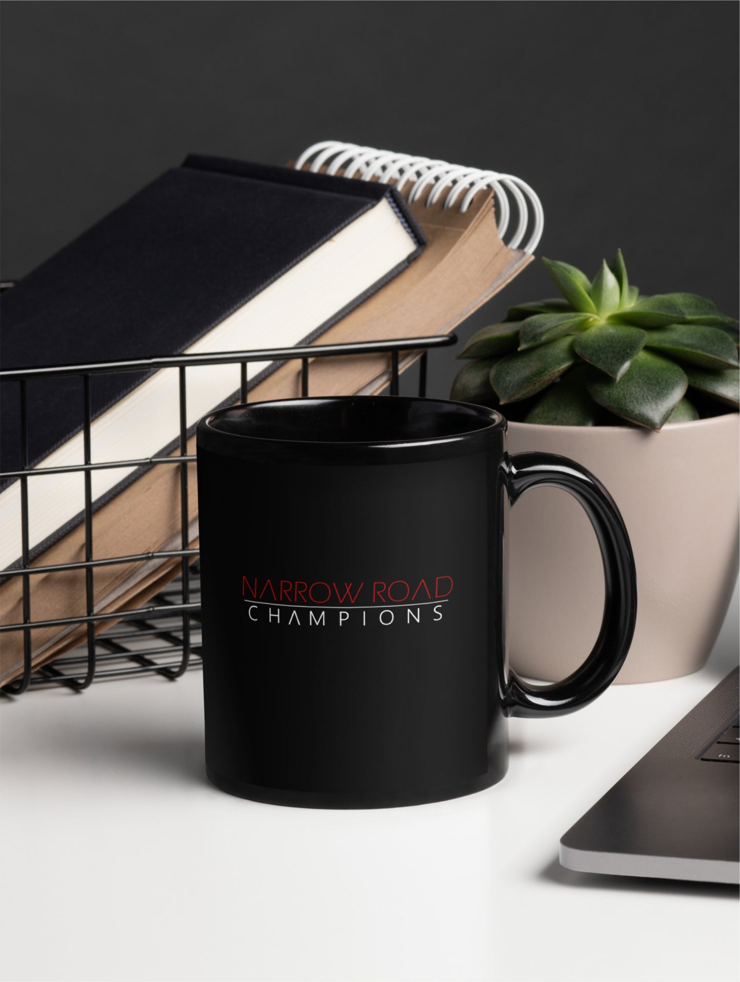 Narrow Road Champions Black Glossy Mug