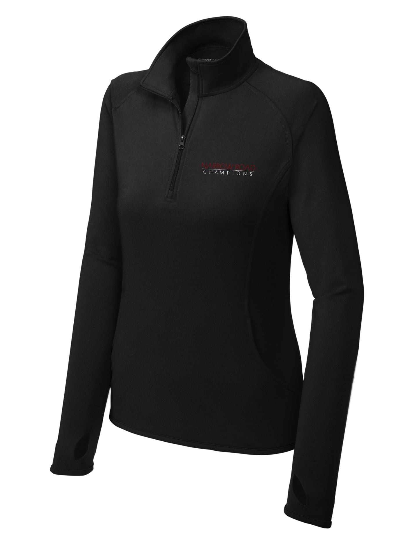 "Narrow Road Champions' Women's Sport-Wick Stretch 1/2 Zip Embroidered Pullover