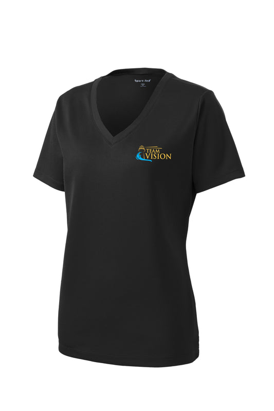Team Vision Women's Performance Printed V-Neck