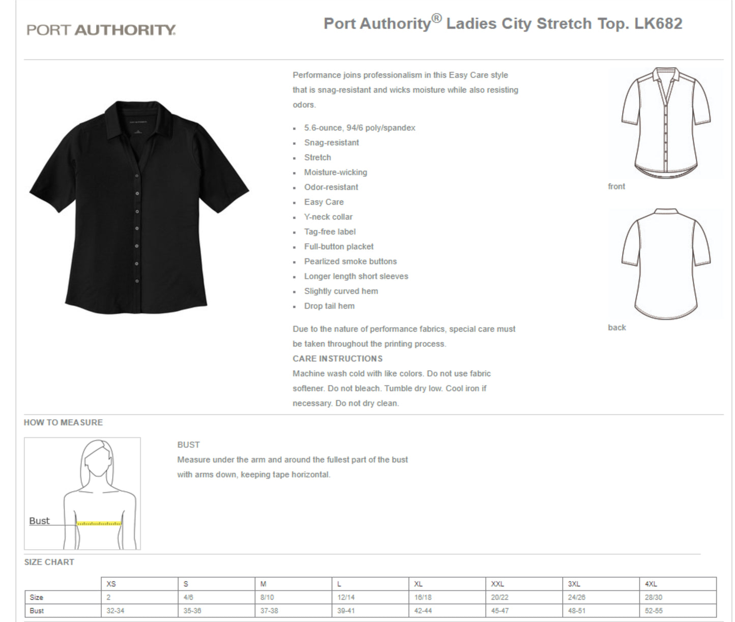 Focus Ladies City Stretch Button Down