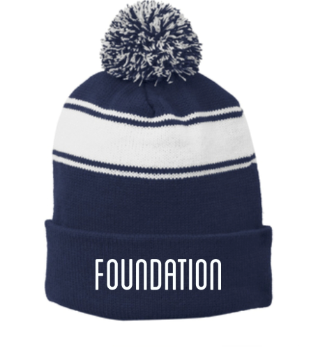 Foundation Embroidered Pom Pom Beanie